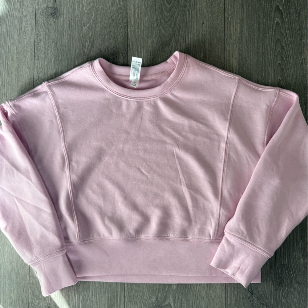 Yogalicious Girls Scuba Zuri Pullover Pink Cropped Sweatshirt Size M 10